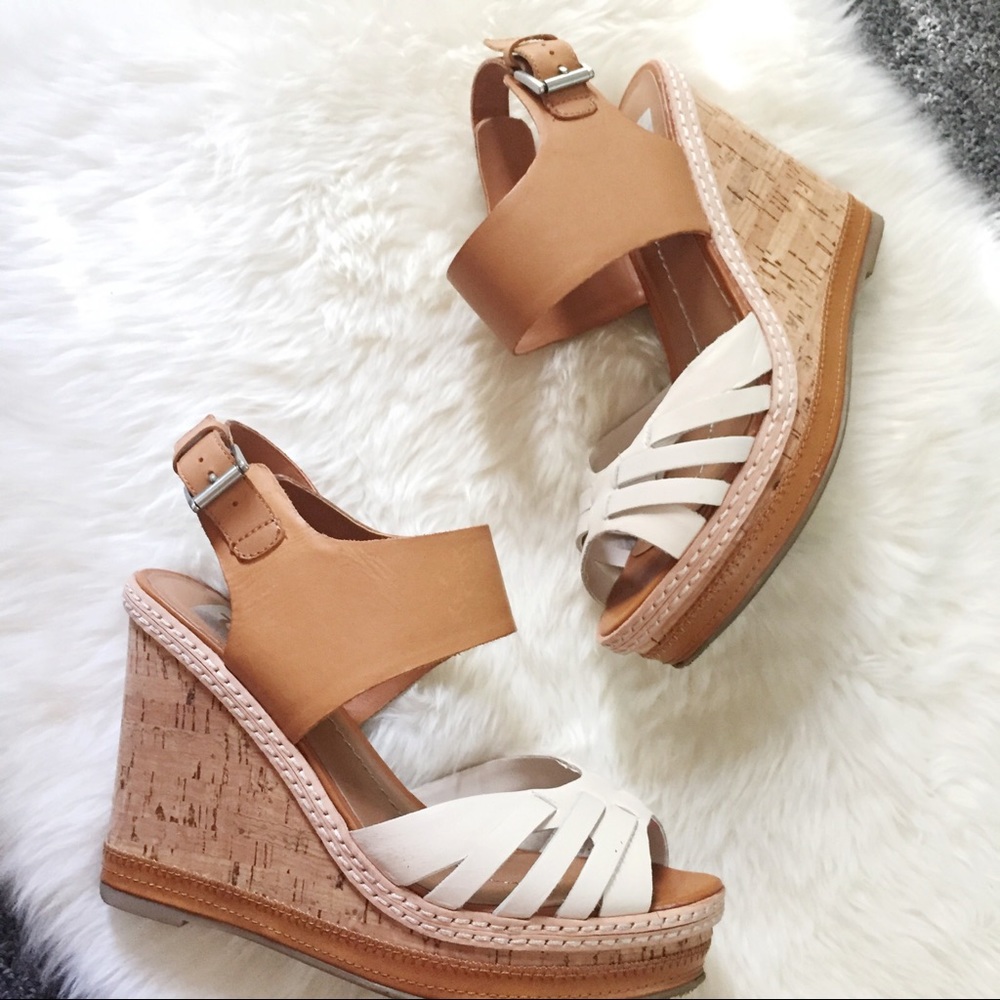 DV Dolce Vita Jaslyn Bone Leather Cork Wedges